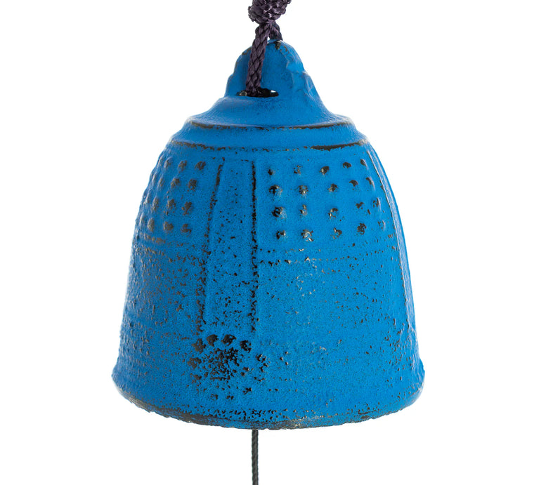 Iwachu Furin Feng Shui cast iron Bell - Blue 5,5 cm 