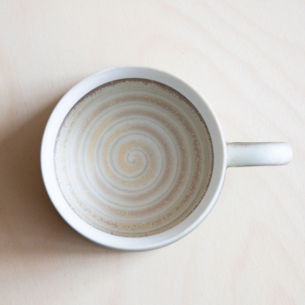 Porcelain Mountain Forest Green Glaze Coffee Cup