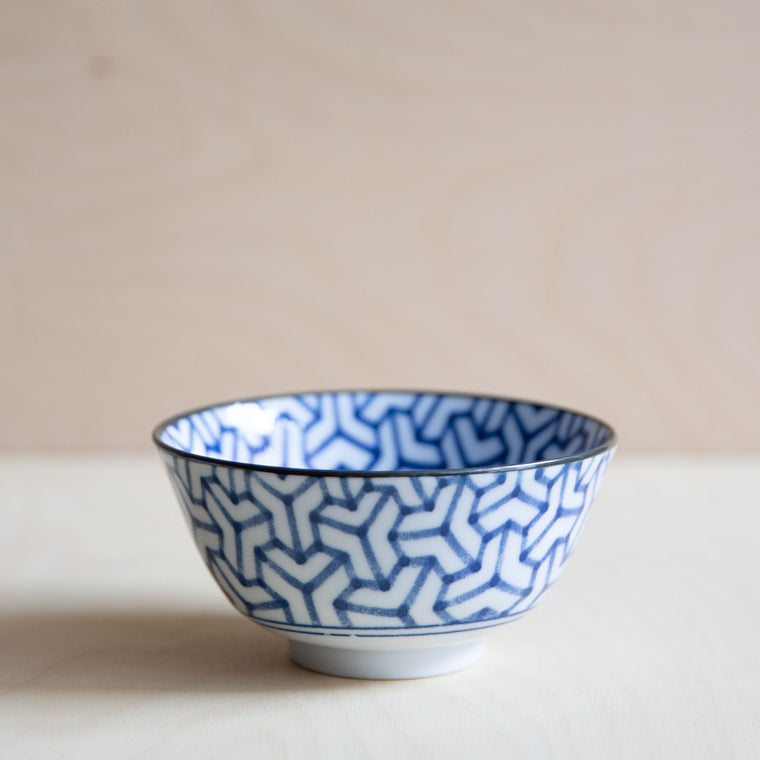 Indigo Ikat Bowl medium- Herringbone