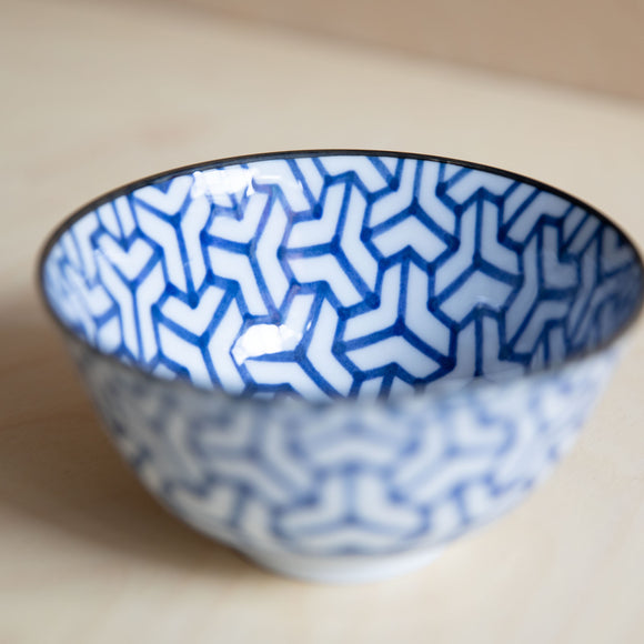 Indigo Ikat Bowl medium- Herringbone