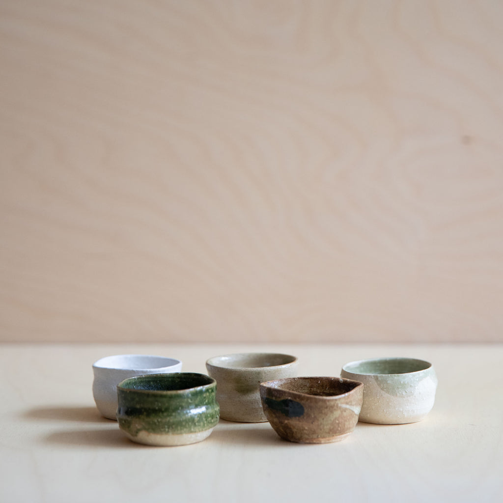 5 Sake Cups in Wooden Box