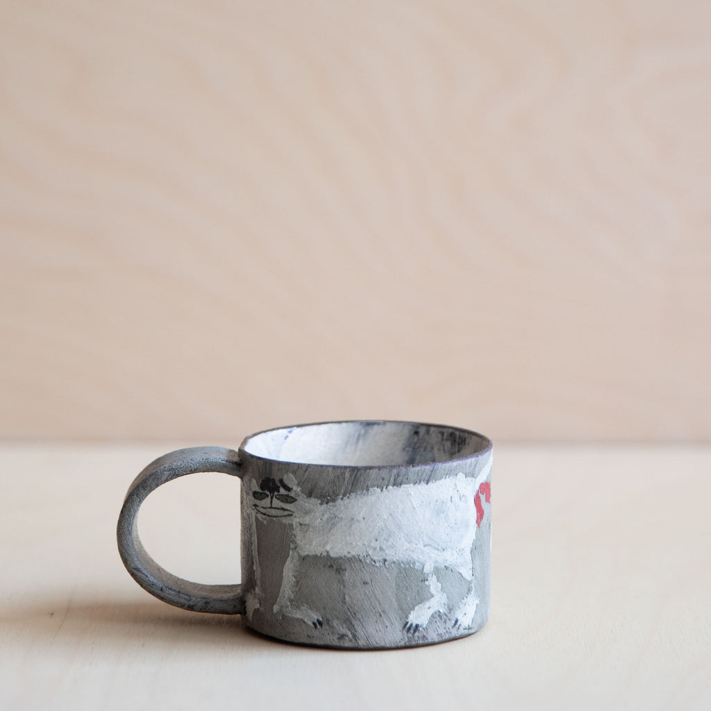 Grey & White Cat Small Ceramic Mug