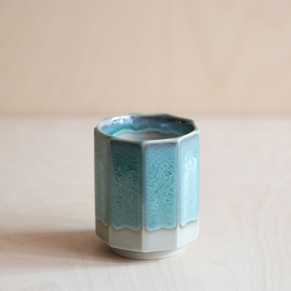 White/Aqua Glaze Cup