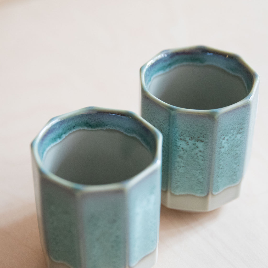 White/Aqua Glaze Cup