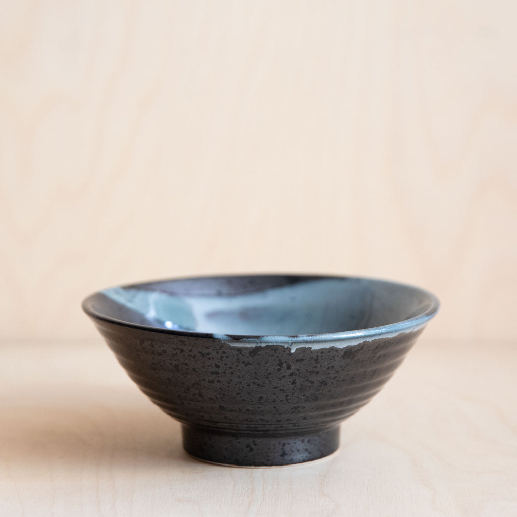 Black with Blue Splash Bowl