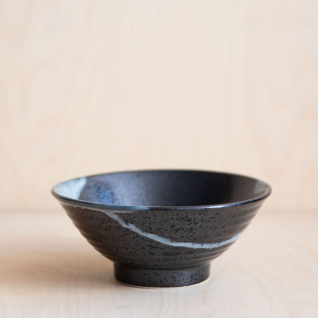 Black with Blue Splash Bowl