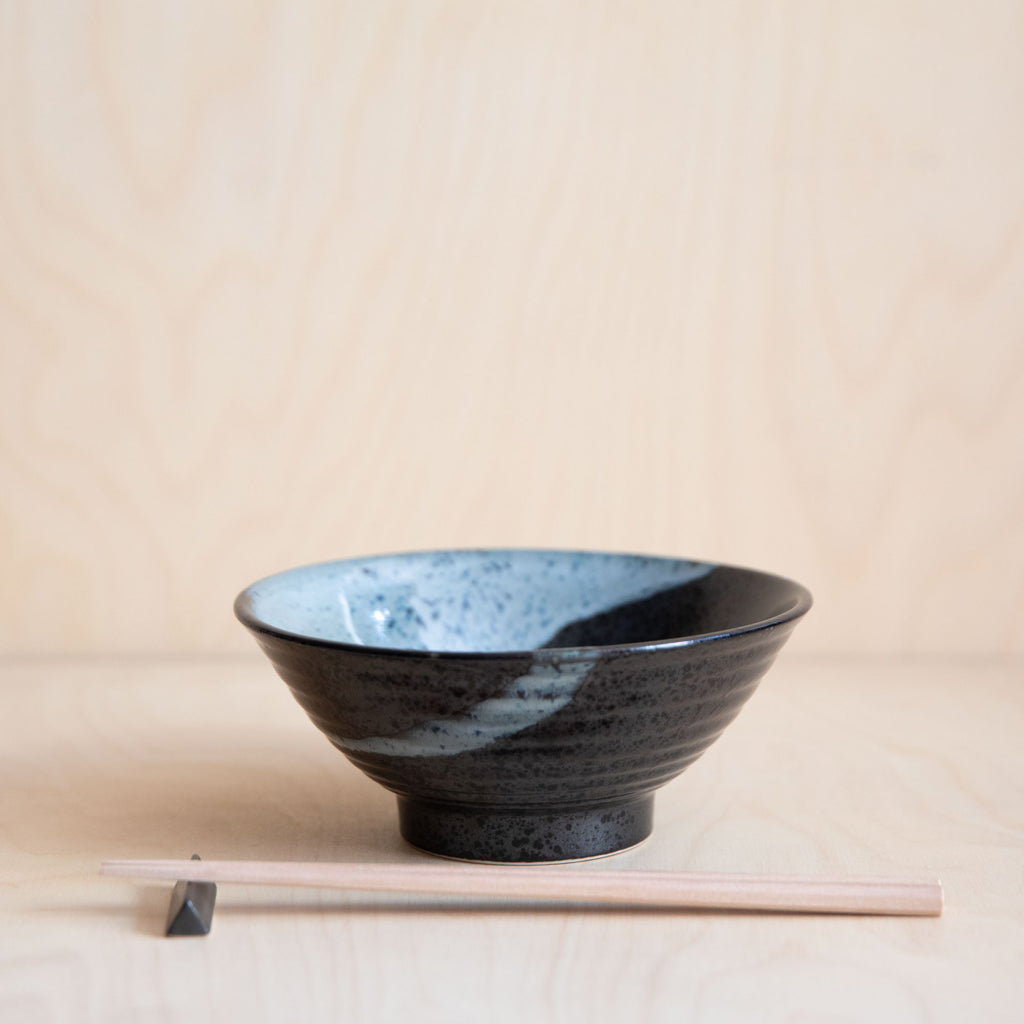 Black with Blue Splash Bowl