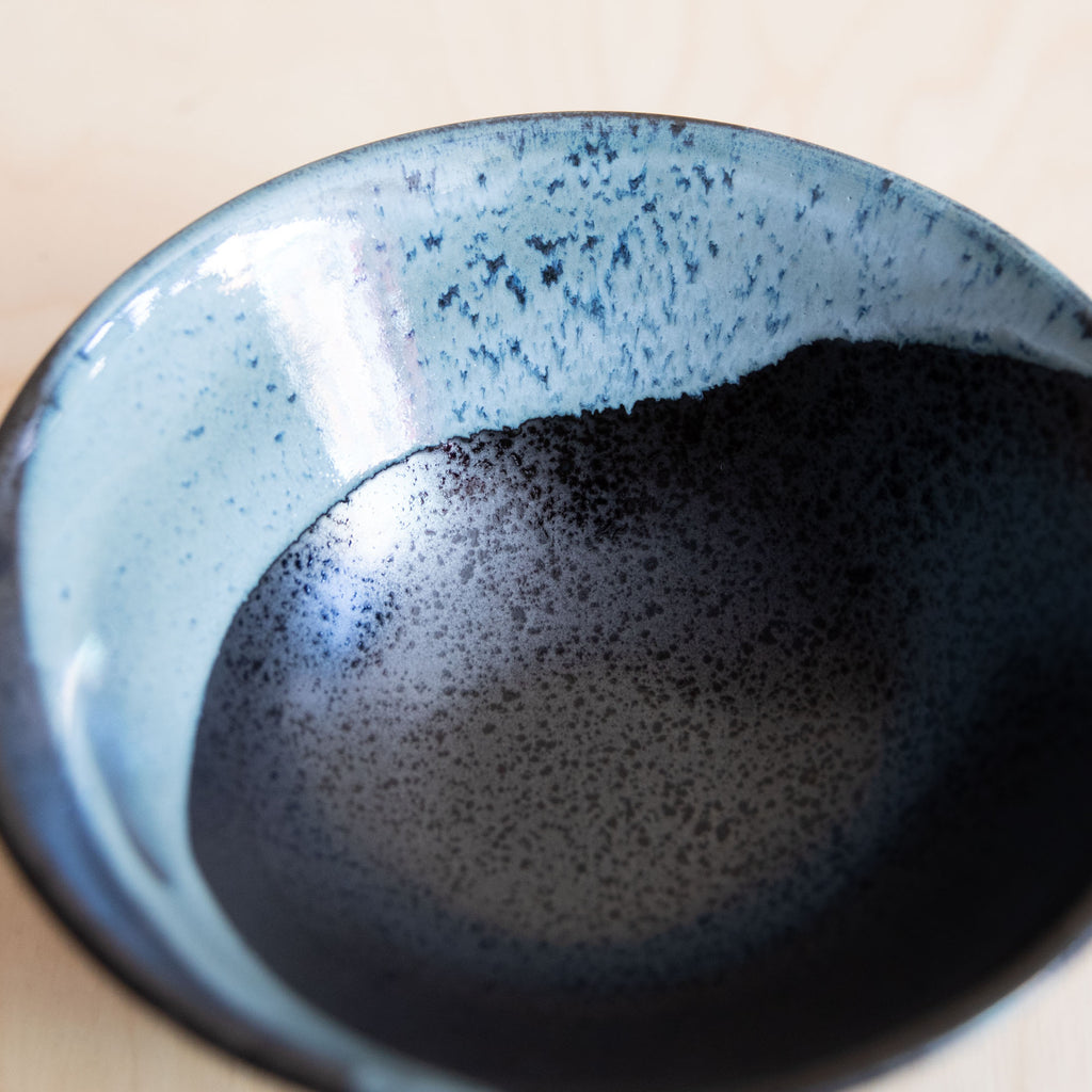 Black with Blue Splash Bowl