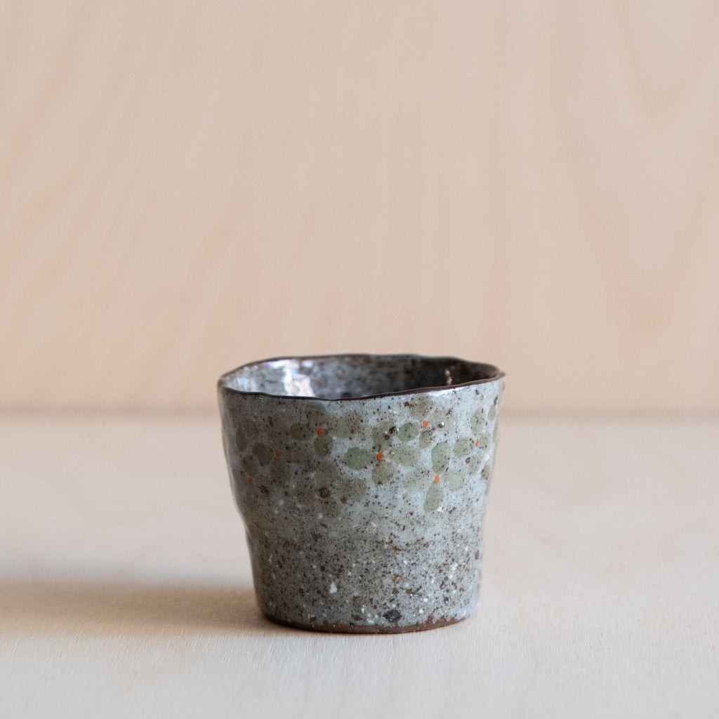 Coarse Clay Cups with Band of Flowers 01 by Zhang Min