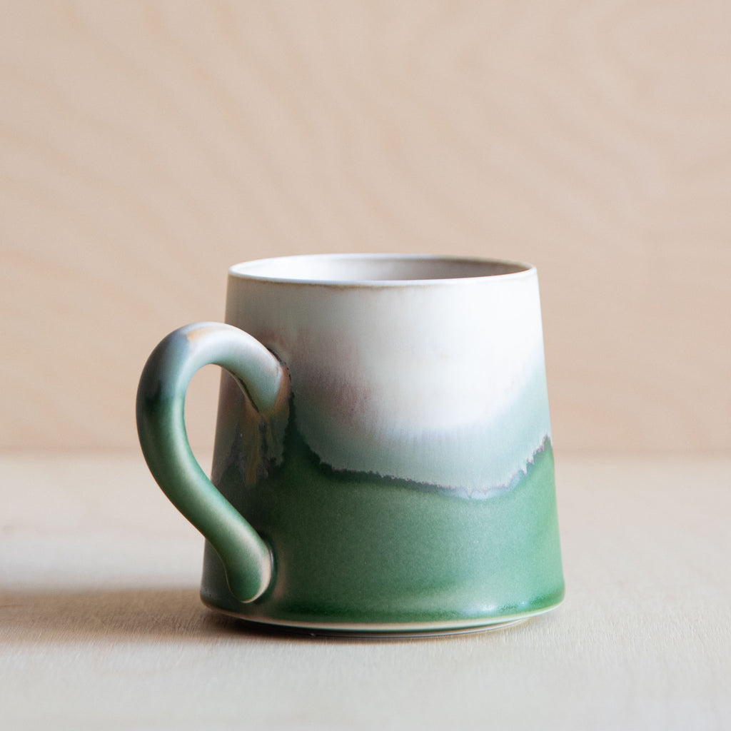 Porcelain Mountain Forest Green Glaze Mug