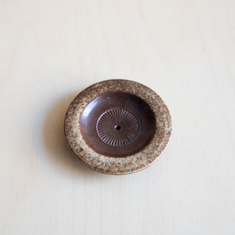 Brown Speckled Ceramic Incense Holder 06 Wang Xinghua