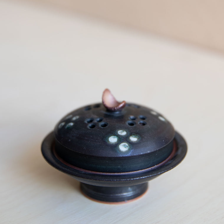 Brown Ceramic Cone Incense Holder 01 Wang Xinghua