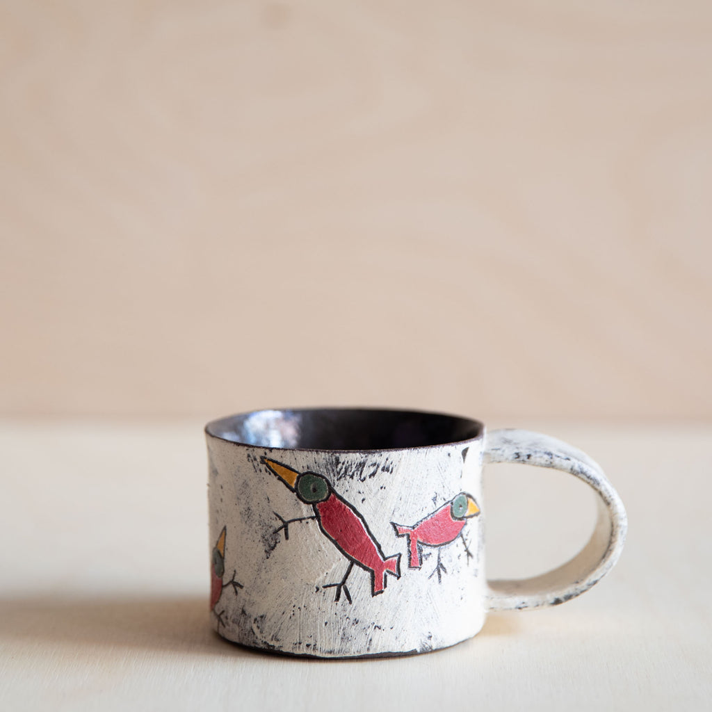 Red bird Small Ceramic Mug