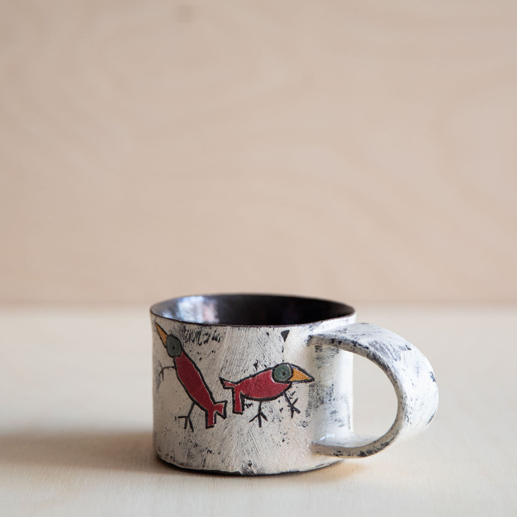 Red bird Small Ceramic Mug