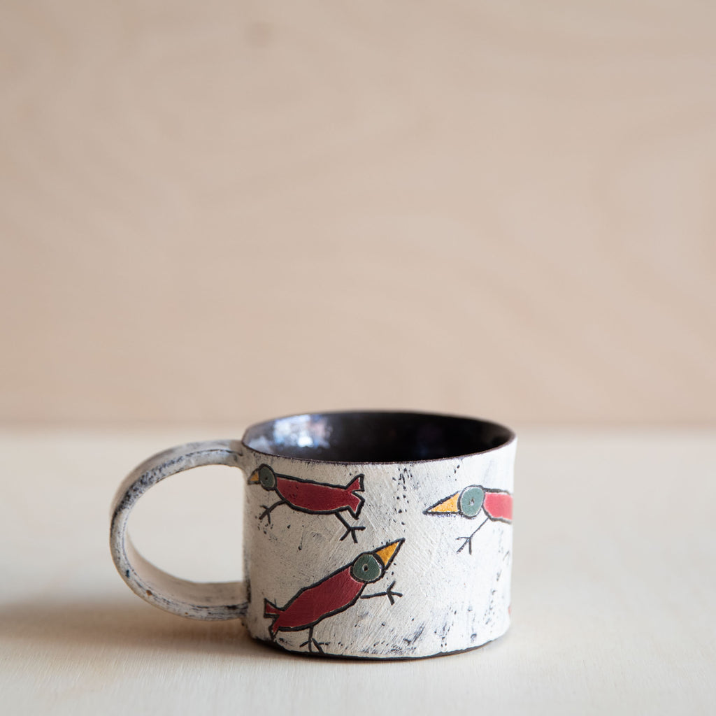 Red bird Small Ceramic Mug