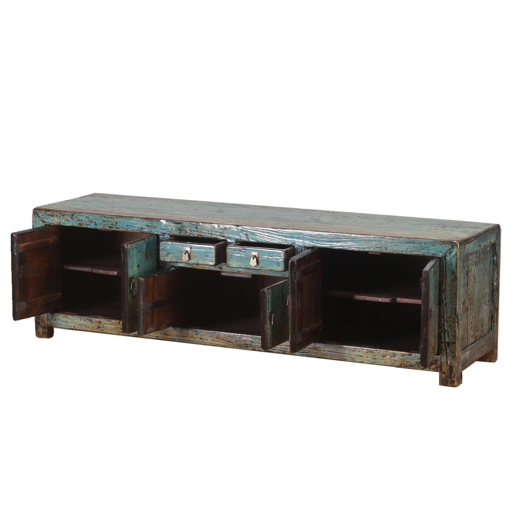 Chinese Blue Low Long Sideboard from Shandong