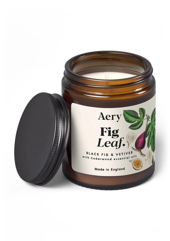 Fig Leaf Scented Jar Candle - Black Fig Vetiver and Cedarwood