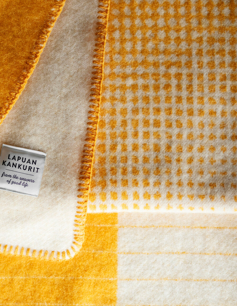 Juhannus Wool Woven Blanket - yellow