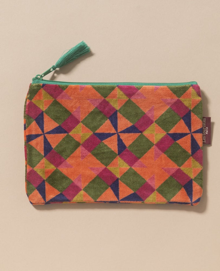 Medium Zipped Pouch-Mosaik Orange