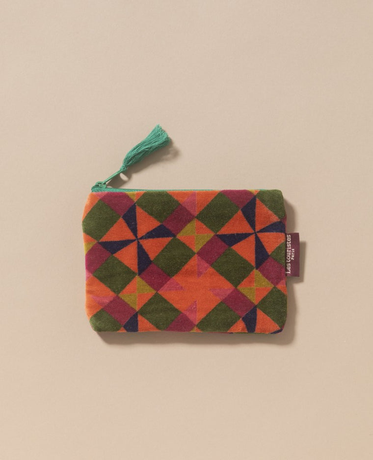 Small Velvet Pouch - Mosaik Orange