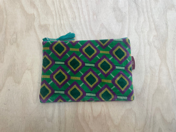 Small Velvet Pouch - Famara Green