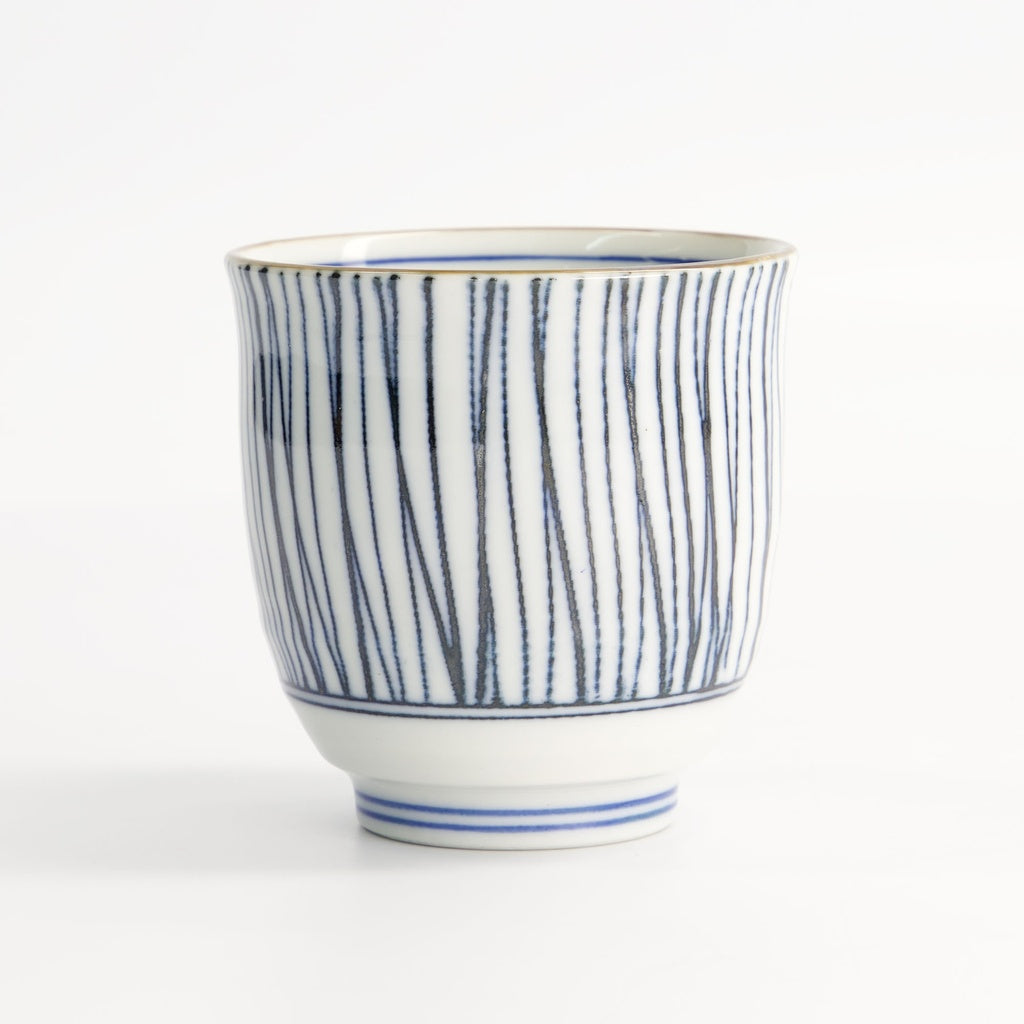 Blue/White Stripe Tea Cup