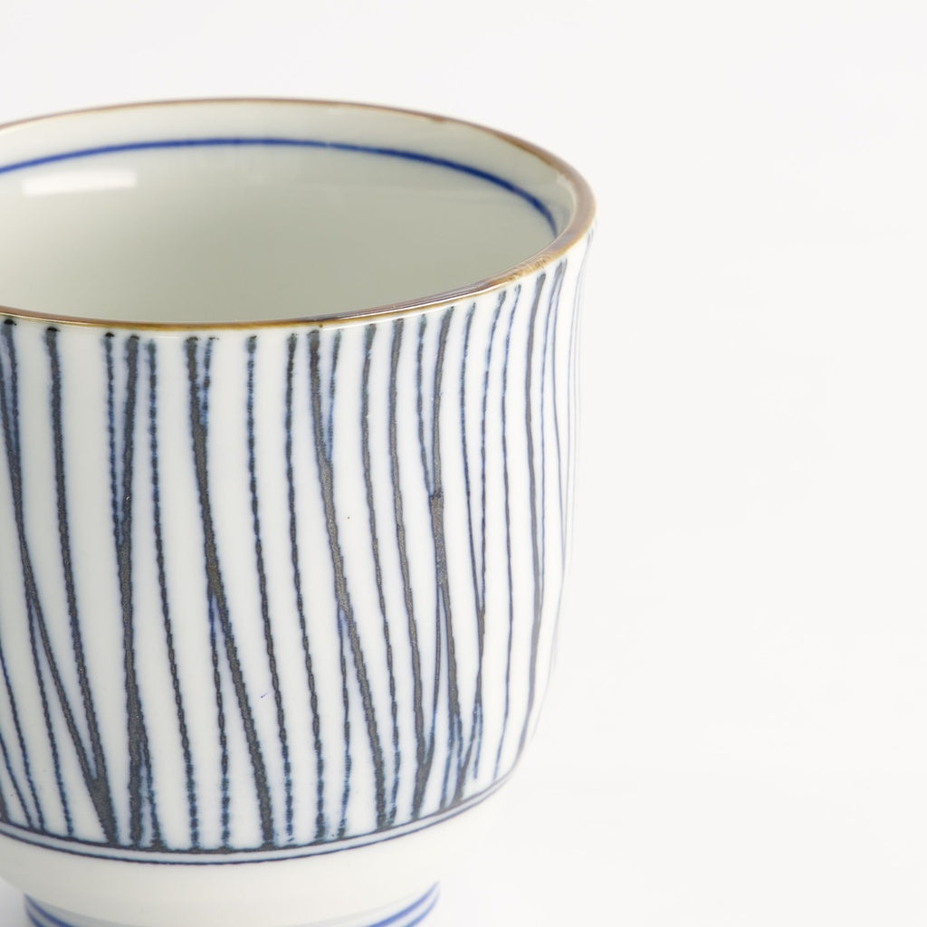 Blue/White Stripe Tea Cup