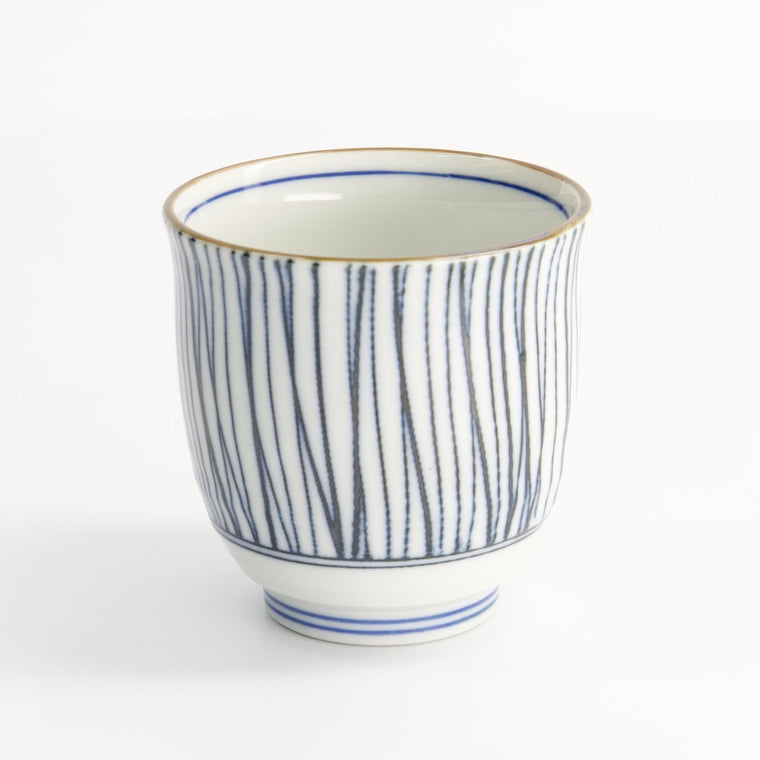 Blue/White Stripe Tea Cup