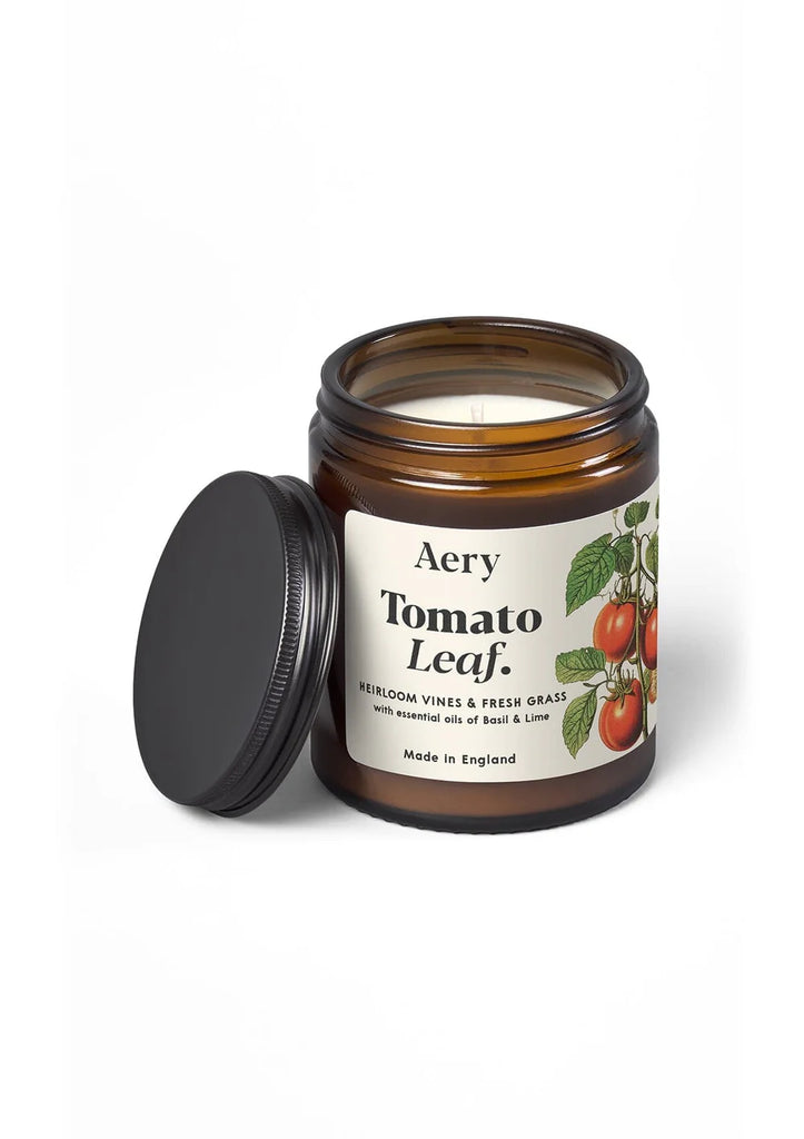 Tomato Leaf Scented Jar Candle- heirloom vines and fresh grass with lime essential oil