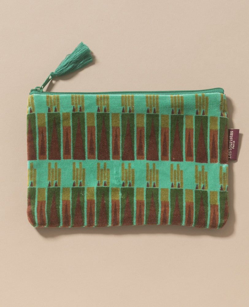 Medium Zipped Pouch-Vienna Viscay Green