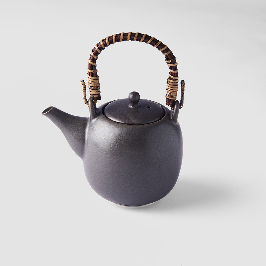 41030D Black Japanese-Style Tea Pot with Bamboo Design